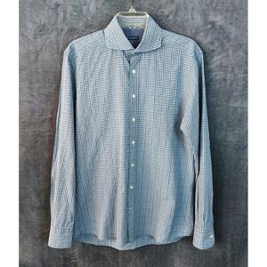 SUITSUPPLY Shirt Men's Size 40 / 15 3/4 Blue Check Cotton Dress Long Sleeve‎